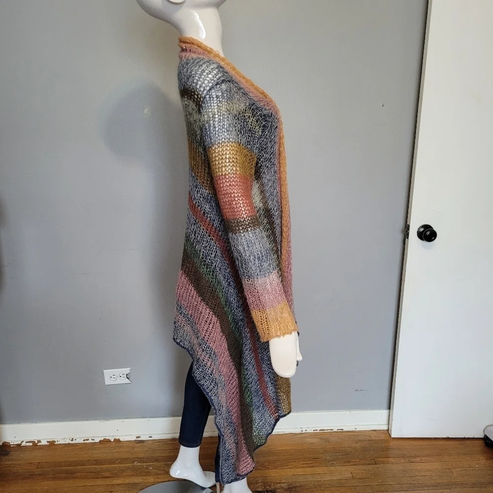 Anthropologie Knitted & Knotted Loose Knit Striped Cardigan, VGUC, Size S